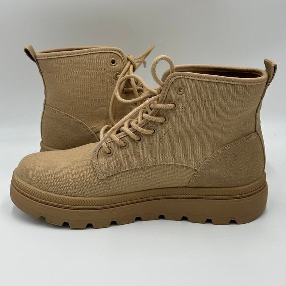 Levi's Hayley Tan Heavy Canvas Casual Lace Up Platform Ankle Boots Womens Size 9 - Picture 7 of 12